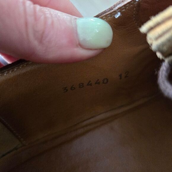 GUCCI Men's Cuir/Queen Cambridge Suede Oxford Shoes Size 12 - Picture 8 of 12